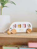 Personalized Wooden Bus First Birthday Gift for Baby or Toddler