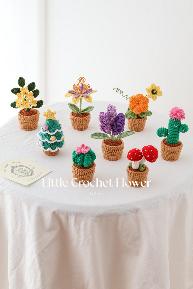 Handmade Crochet Flower in Pot Personalized Gift