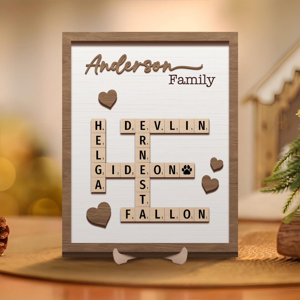 Personalized Scrabble Family Puzzle Sign