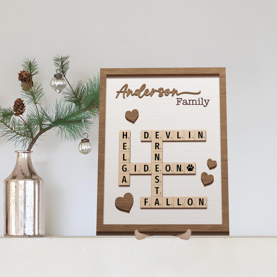 Personalized Scrabble Family Puzzle Sign
