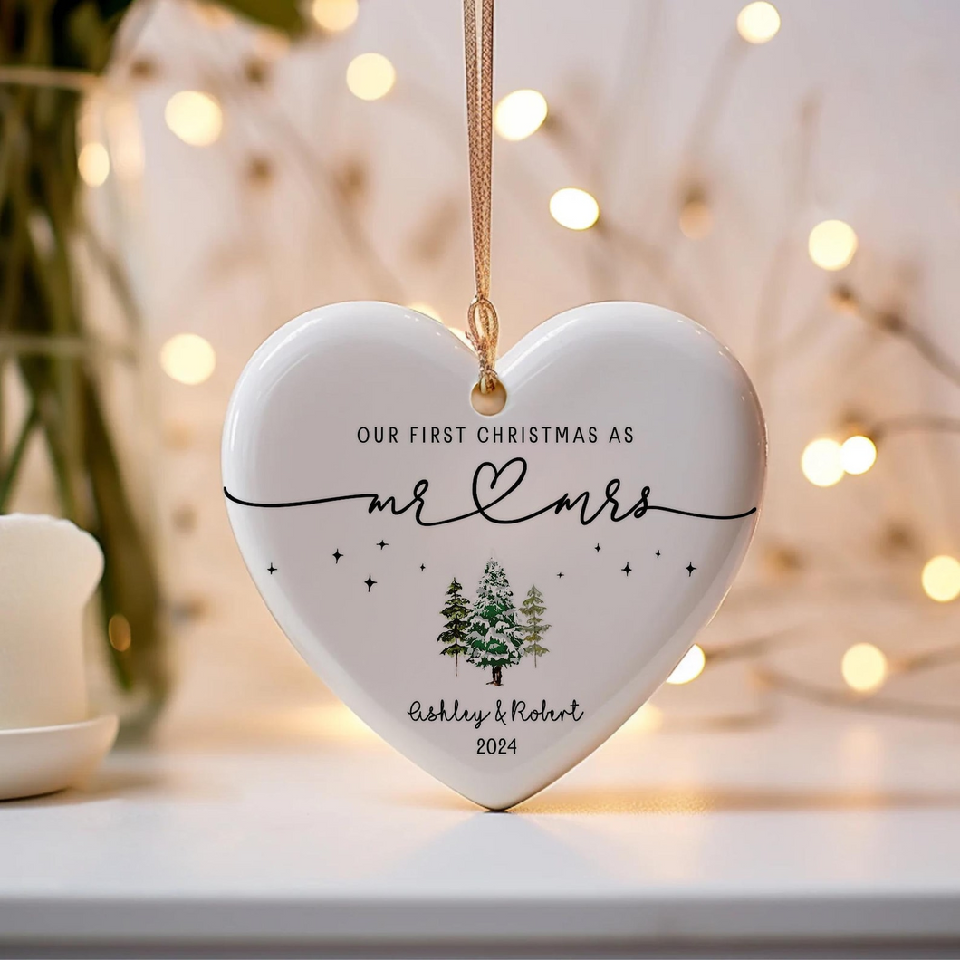 Personalized Mr & Mrs First Christmas Ornament