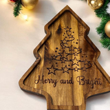Tree-Shaped Decorative Holiday Serving Tray