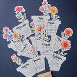 Floral 2026 Desk Calendar with Wooden Stand