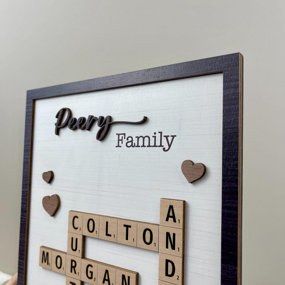 Personalized Scrabble Family Puzzle Sign