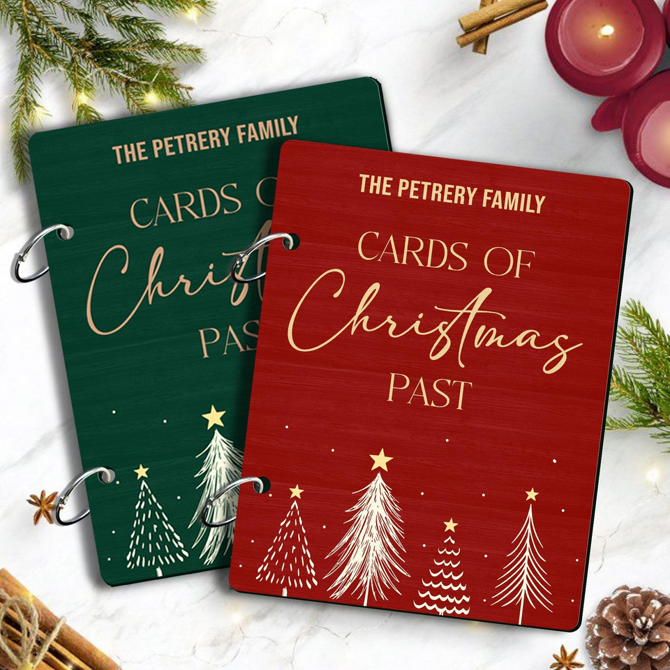 Personalized Christmas Card Holder Book