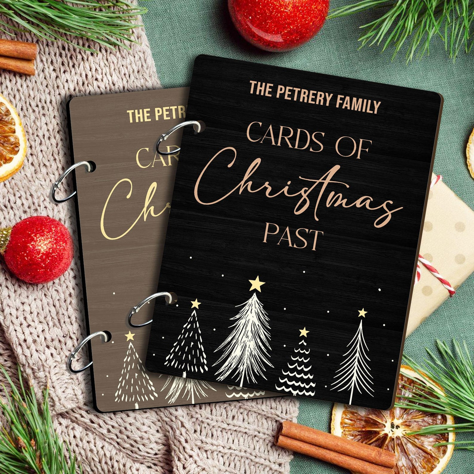 Personalized Christmas Card Holder Book