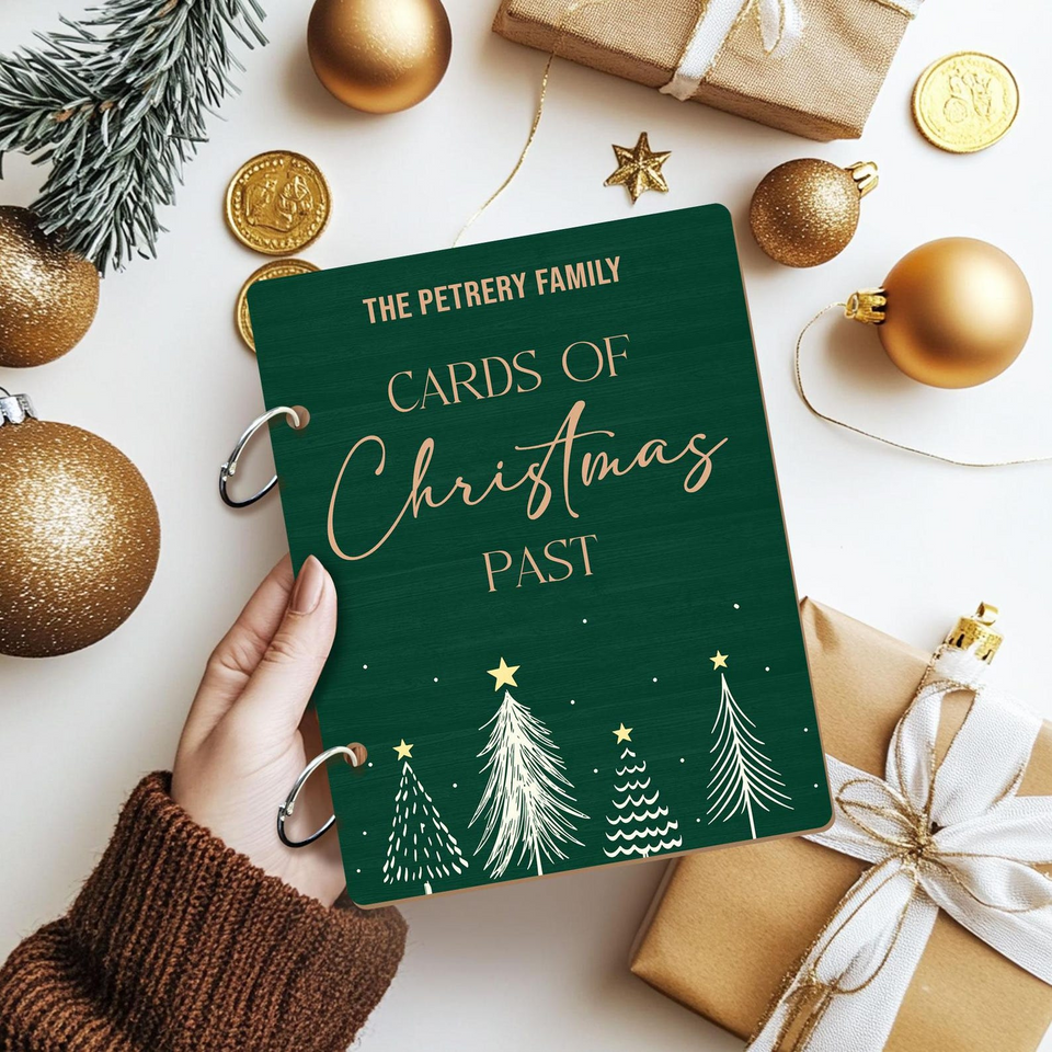 Personalized Christmas Card Holder Book