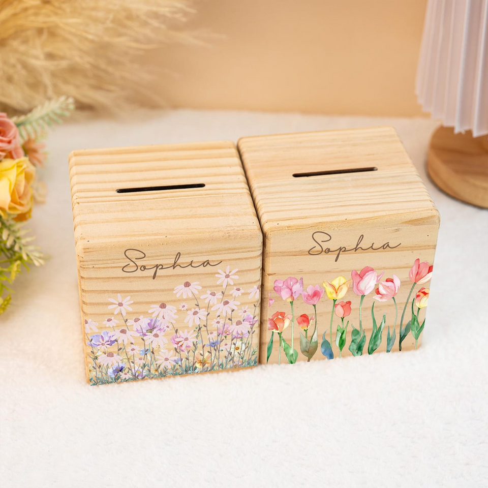 Personalized Wooden Money Box