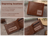 Custom Engraved Leather Wallet Personalized Gift for Him