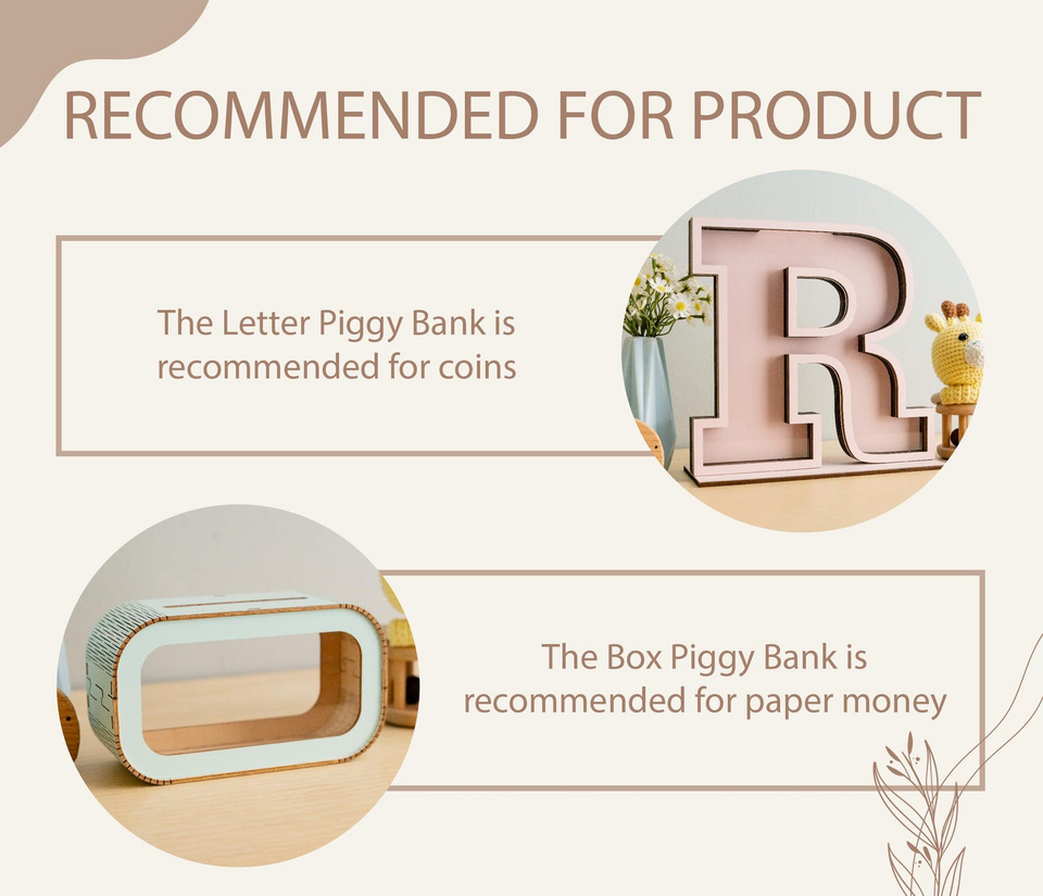 Custom Baby Alphabet Letter Coin Bank Piggy Bank