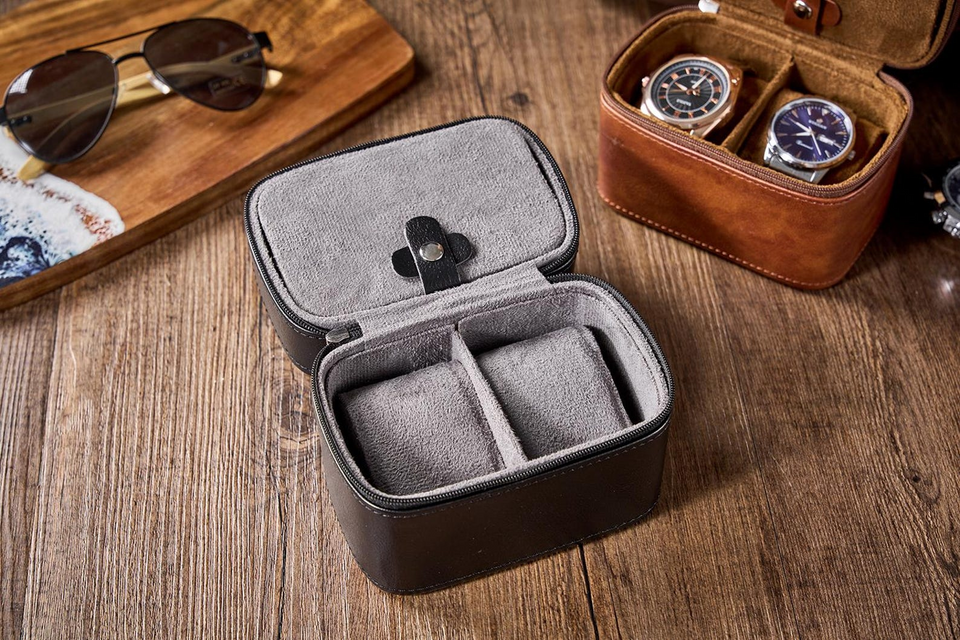 Personalized Leather Watch Travel Case