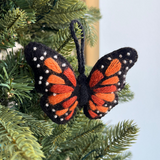 Handmade Monarch Butterfly Wool Christmas Ornament
