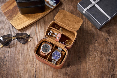 Personalized Leather Watch Travel Case