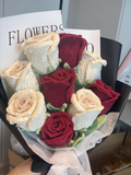 Handmade Crochet Rose Bouquet Knitted Flower Gift