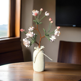 Handmade Crochet Begonia Flower Arrangement in Yarn Vase