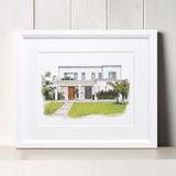 Personalized Watercolor House or Apartment Portrait Wall Art