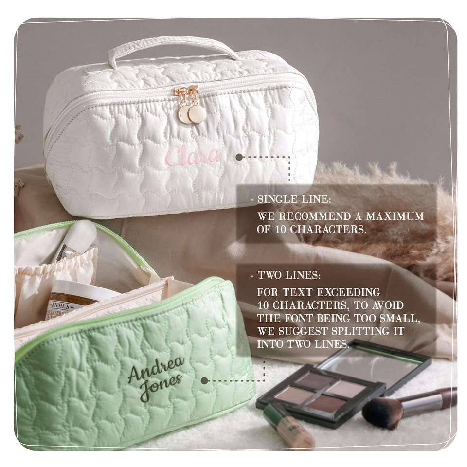 Personalized Handmade Quilted Makeup Bag Gift for Her