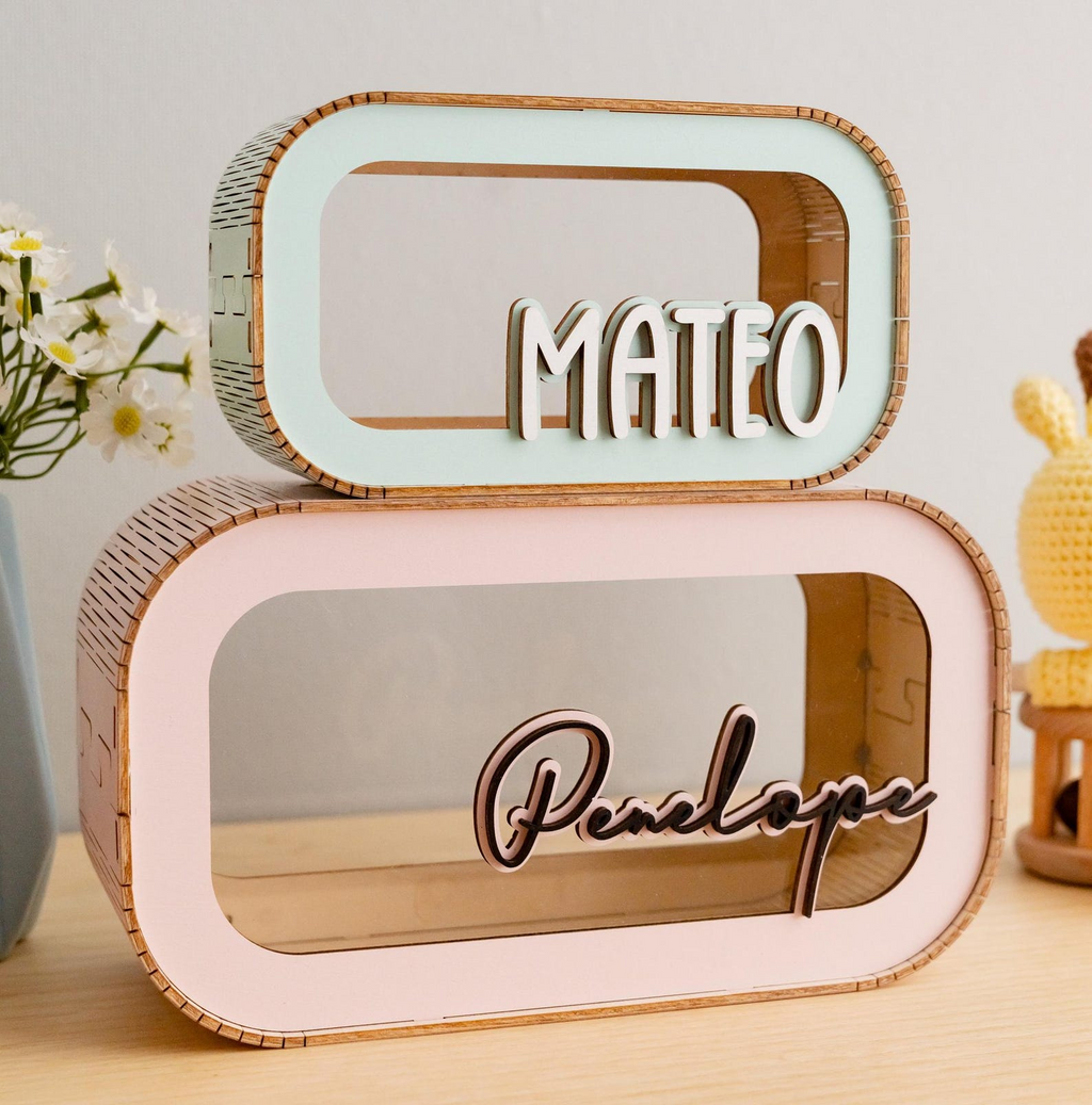 Wooden Piggy Bank for Kids Baby and Toddler Gifts