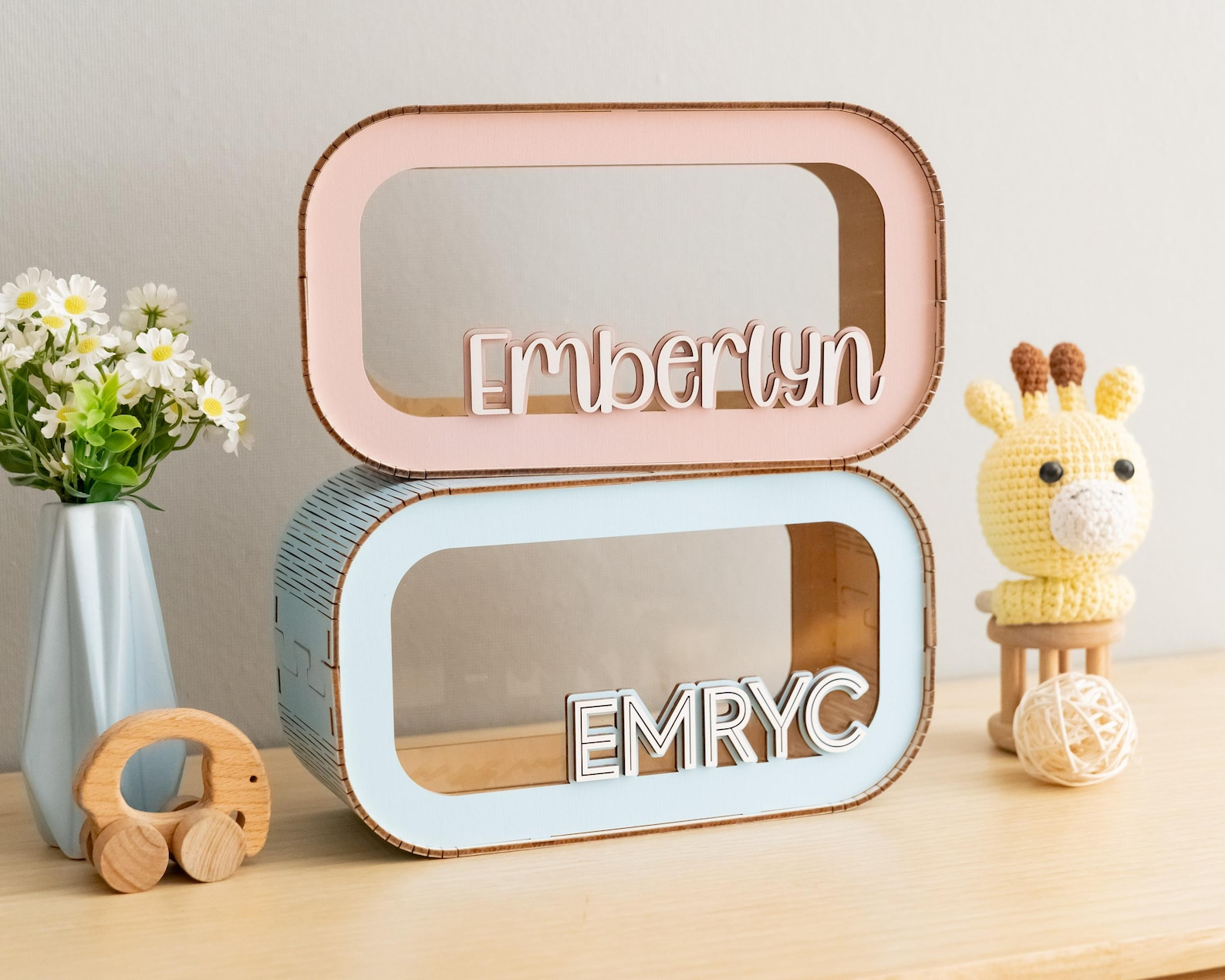 Wooden Piggy Bank for Kids Baby and Toddler Gifts