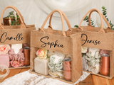 Personalized Jute Tote Gift Bag for Bridesmaids