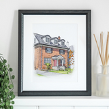 Personalized Watercolor House or Apartment Portrait Wall Art