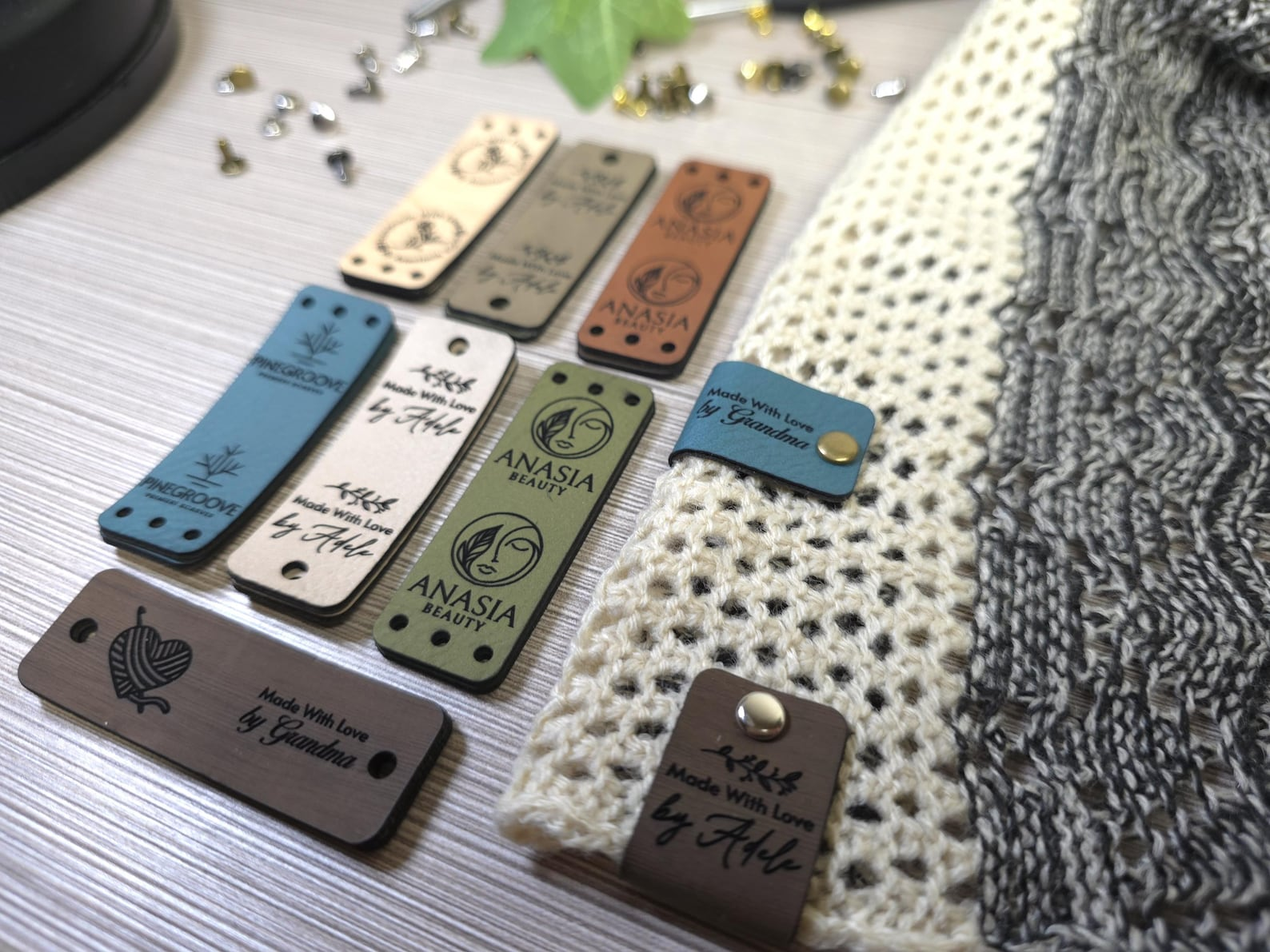 Custom Faux Leather Tags for Knits and Crochet