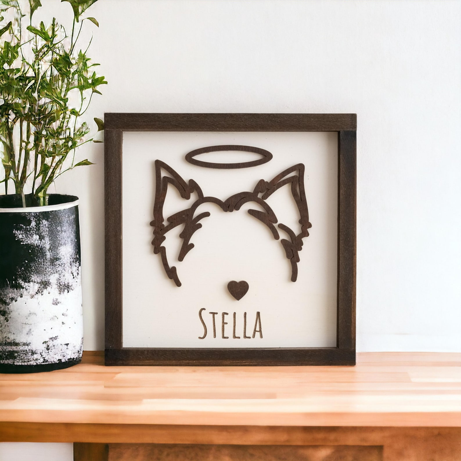 Custom Dog Ear Portrait Sign Personalized Pet Loss Gift