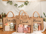 Personalized Jute Tote Gift Bag for Bridesmaids