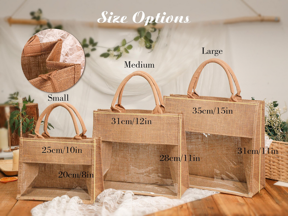 Personalized Jute Tote Gift Bag for Bridesmaids