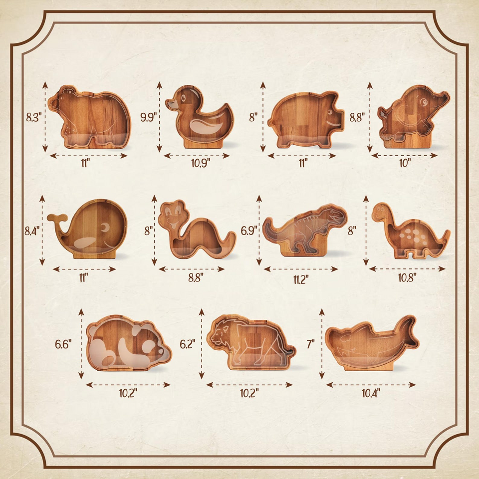 Handmade Dinosaur Wooden Coin Bank