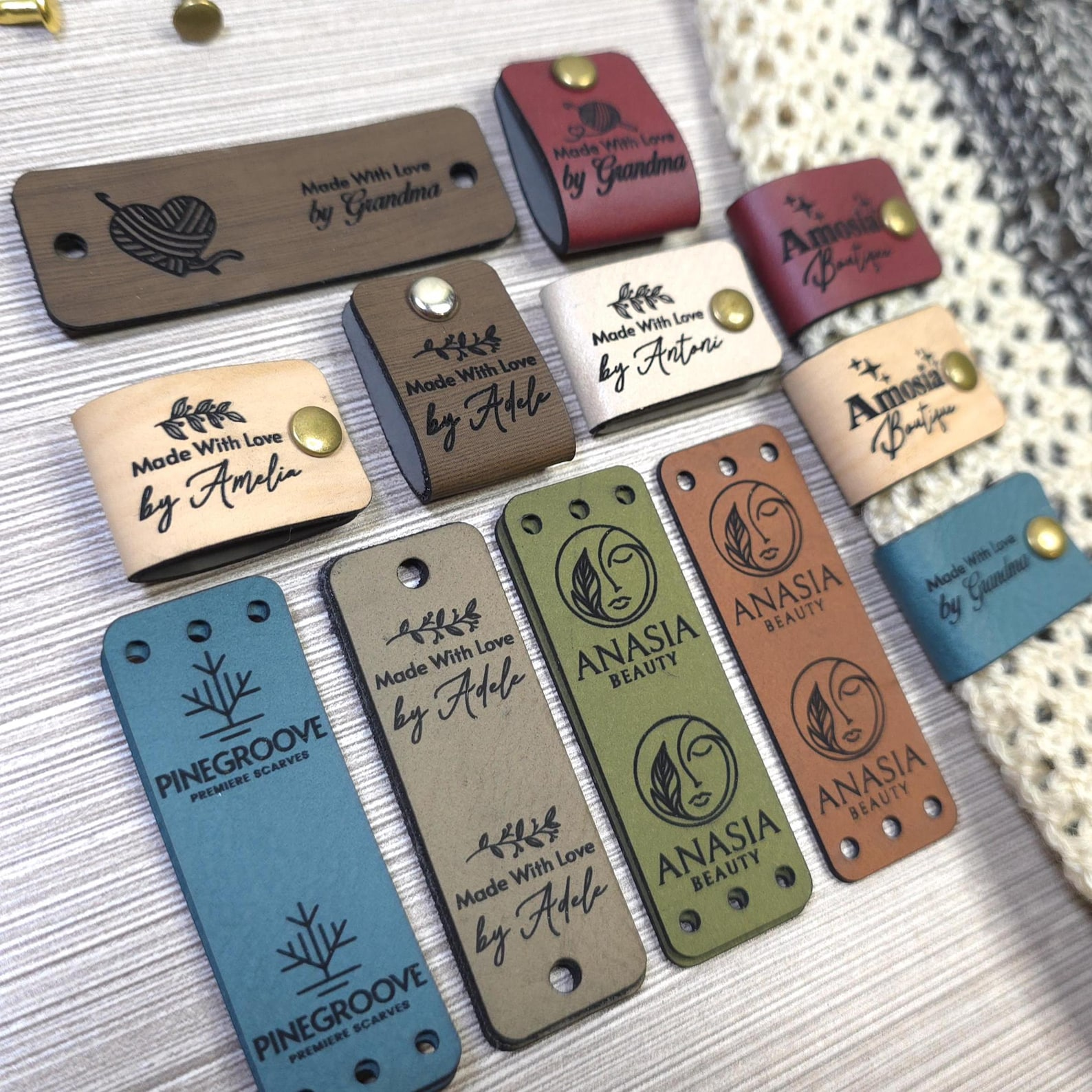 Custom Faux Leather Tags for Knits and Crochet