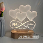 Personalized 3D Illusion LED Lamp, Light up Sign, Couples gift, Anniversary gift