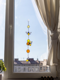 Dream Honeycomb Stained Glass Suncatcher Bee Decor