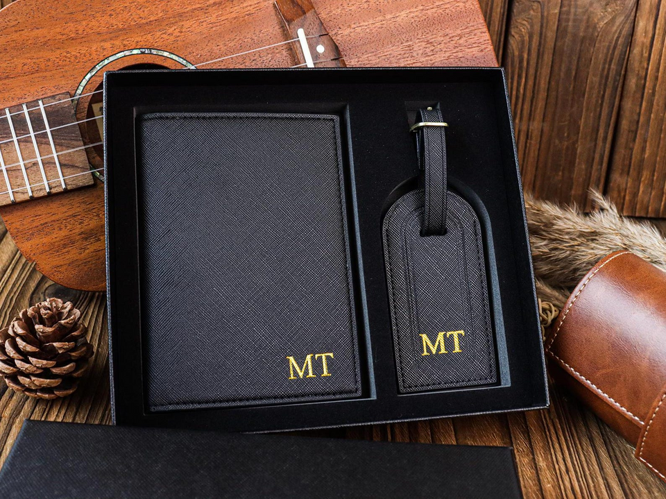 Personalized Passport Holder & Luggage Tag Set