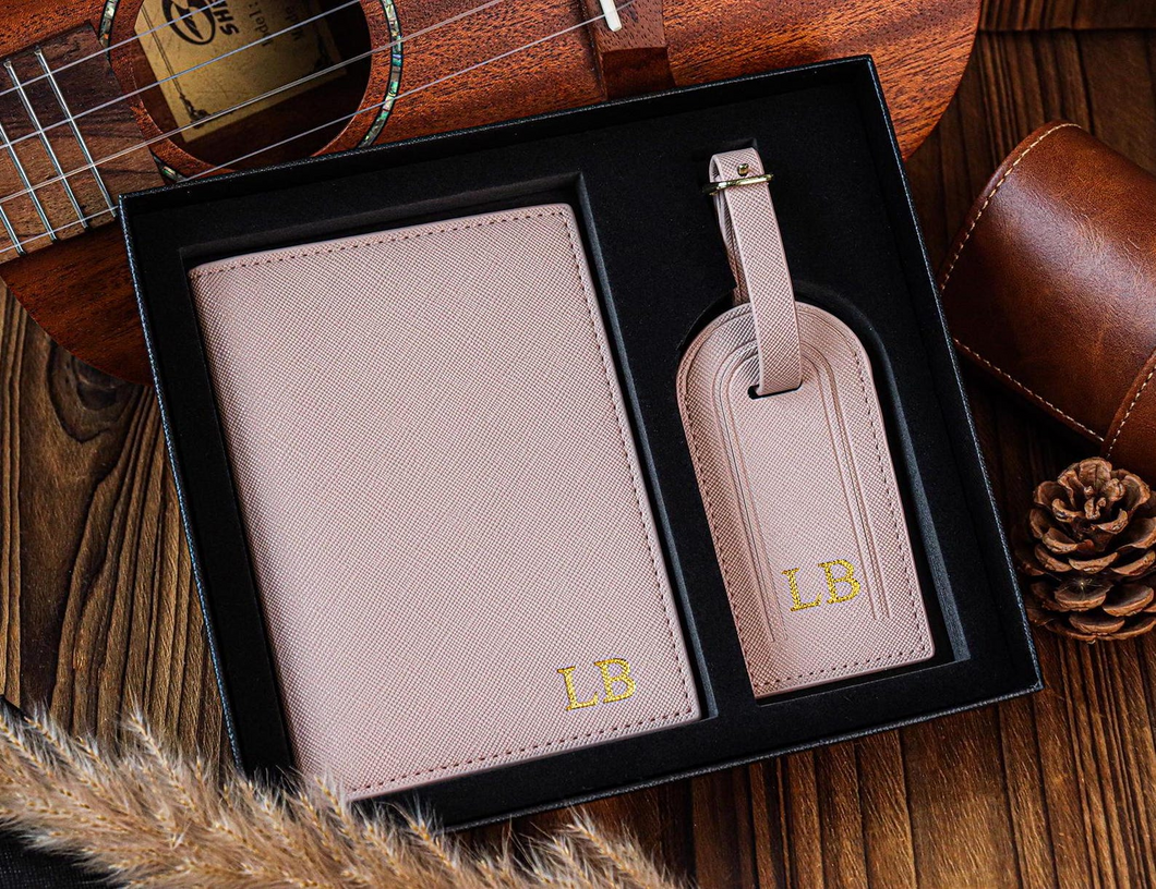 Personalized Passport Holder & Luggage Tag Set