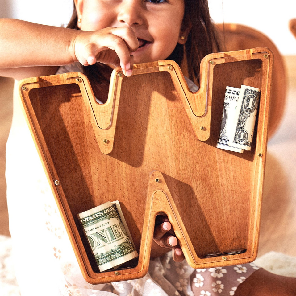 Large Personalized Kids Letter Piggy Bank