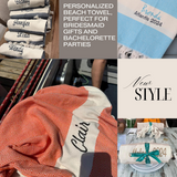 Personalized Beach Towel Bridesmaid and Wedding Gift