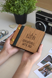 Custom Fathers Day Mini Photo Book with Wooden Cover