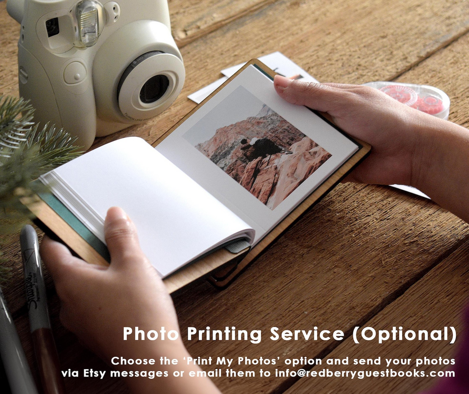 Custom Fathers Day Mini Photo Book with Wooden Cover