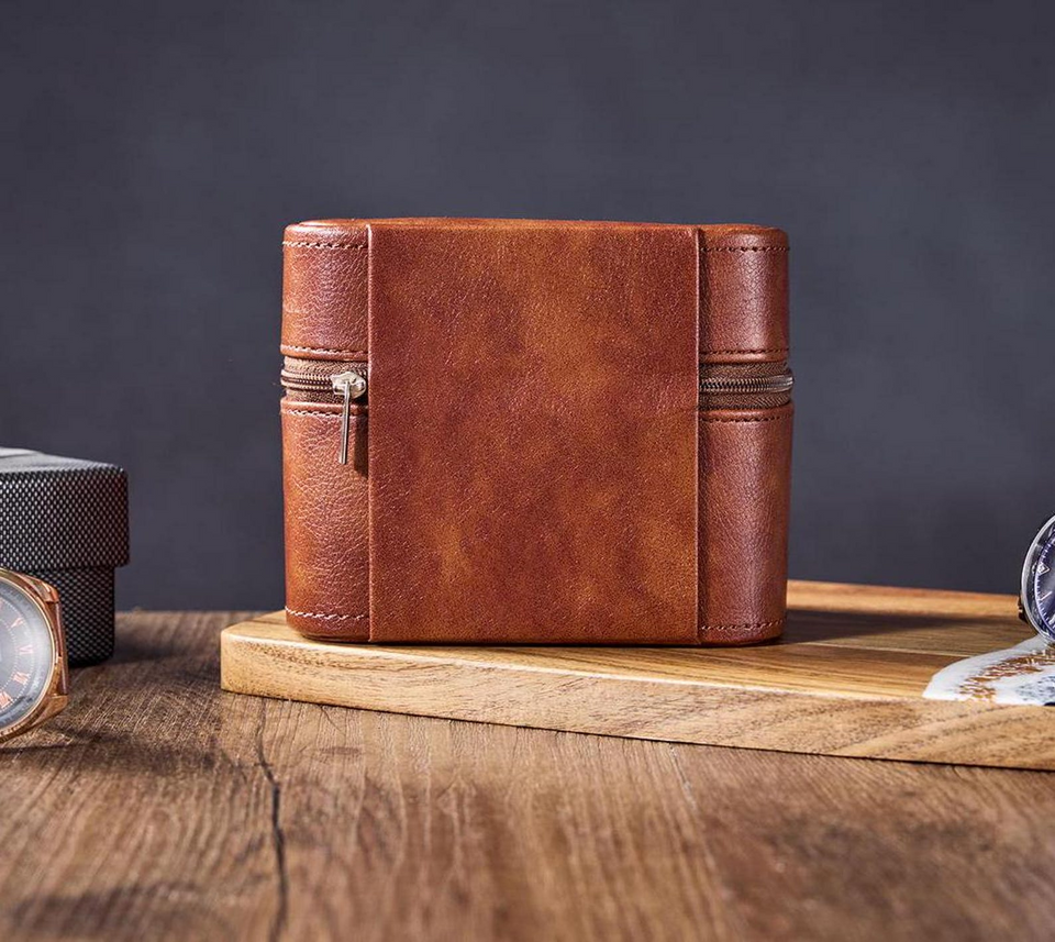 Personalized Leather Watch Travel Case
