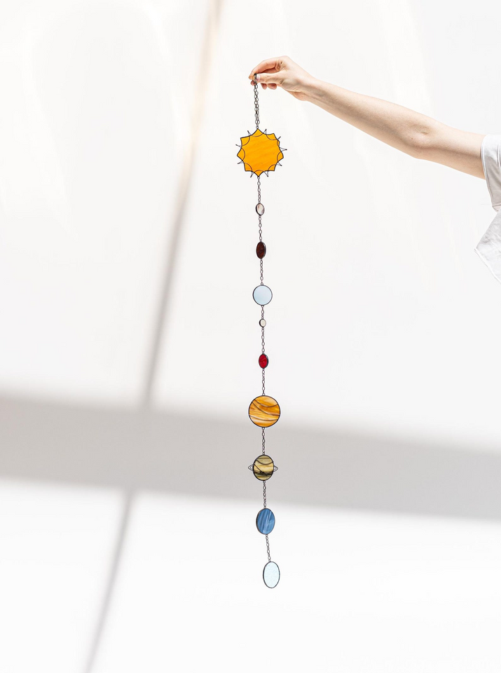 Dream Planet Stained Glass Suncatcher Celestial Decor