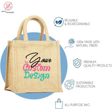 Personalized Bunny Jute Tote Bag Custom Easter Gift