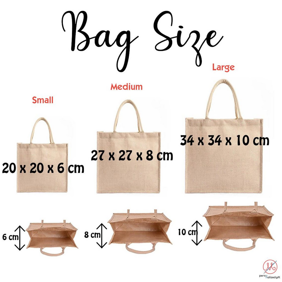 Personalized Bunny Jute Tote Bag Custom Easter Gift