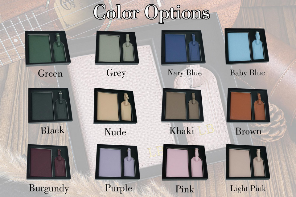 Personalized Passport Holder & Luggage Tag Set