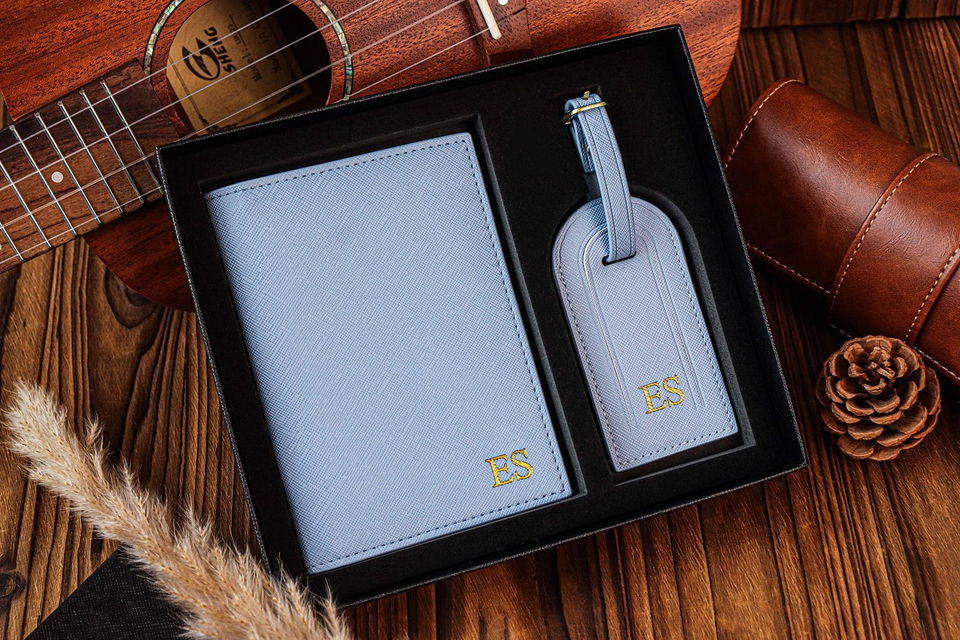 Personalized Passport Holder & Luggage Tag Set