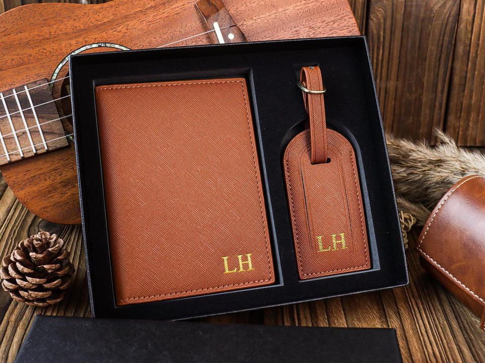 Personalized Passport Holder & Luggage Tag Set