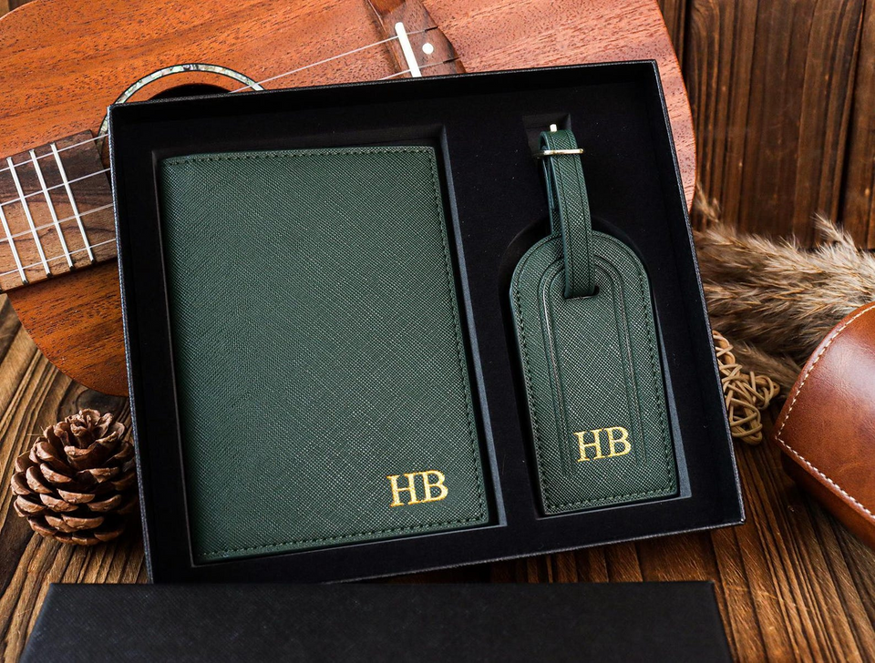 Personalized Passport Holder & Luggage Tag Set