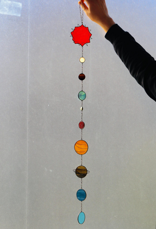 Dream Planet Stained Glass Suncatcher Celestial Decor