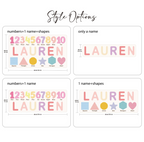 Personalized Baby Name Puzzle with Shapes and Numbers for Kids