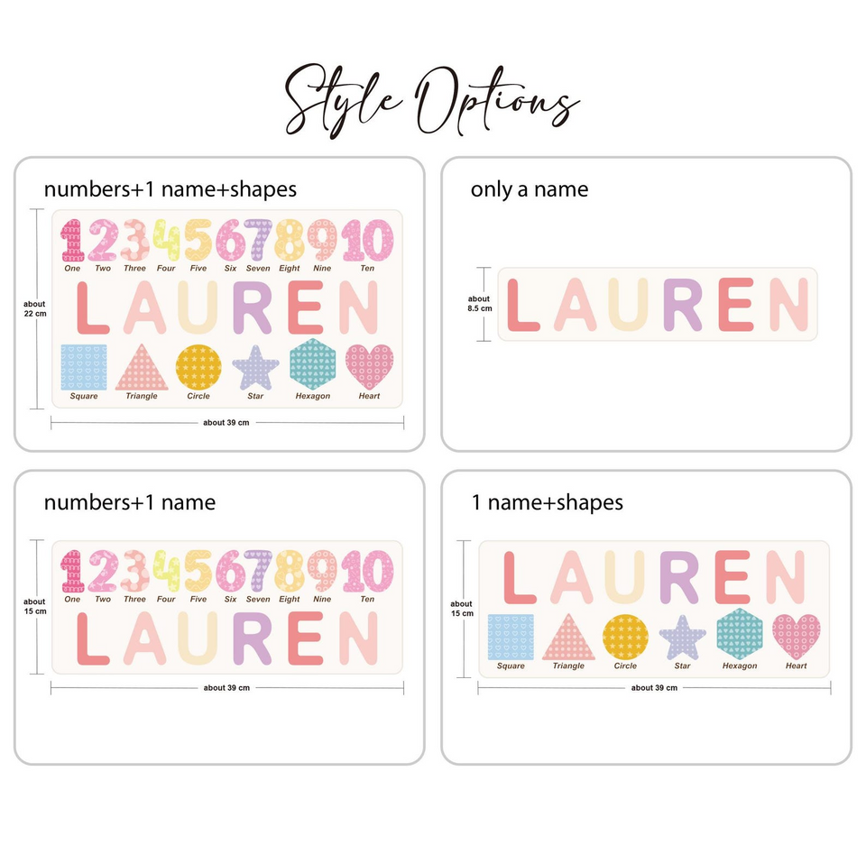 Personalized Baby Name Puzzle with Shapes and Numbers for Kids